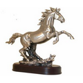 Jumping Horse Pewter Figurine - 13" W x 12" H
